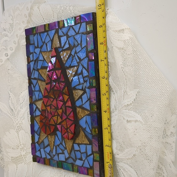 Artisan Mosaic Tile Stained Glass Wall Hanging Plaque - Picture 6 of 9